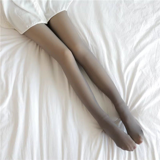 Women Fleece Leggings Sexy Translucent Slim Pantyhose Elasticity Winter Warm Legging Thermal Tights Female Woman Pants